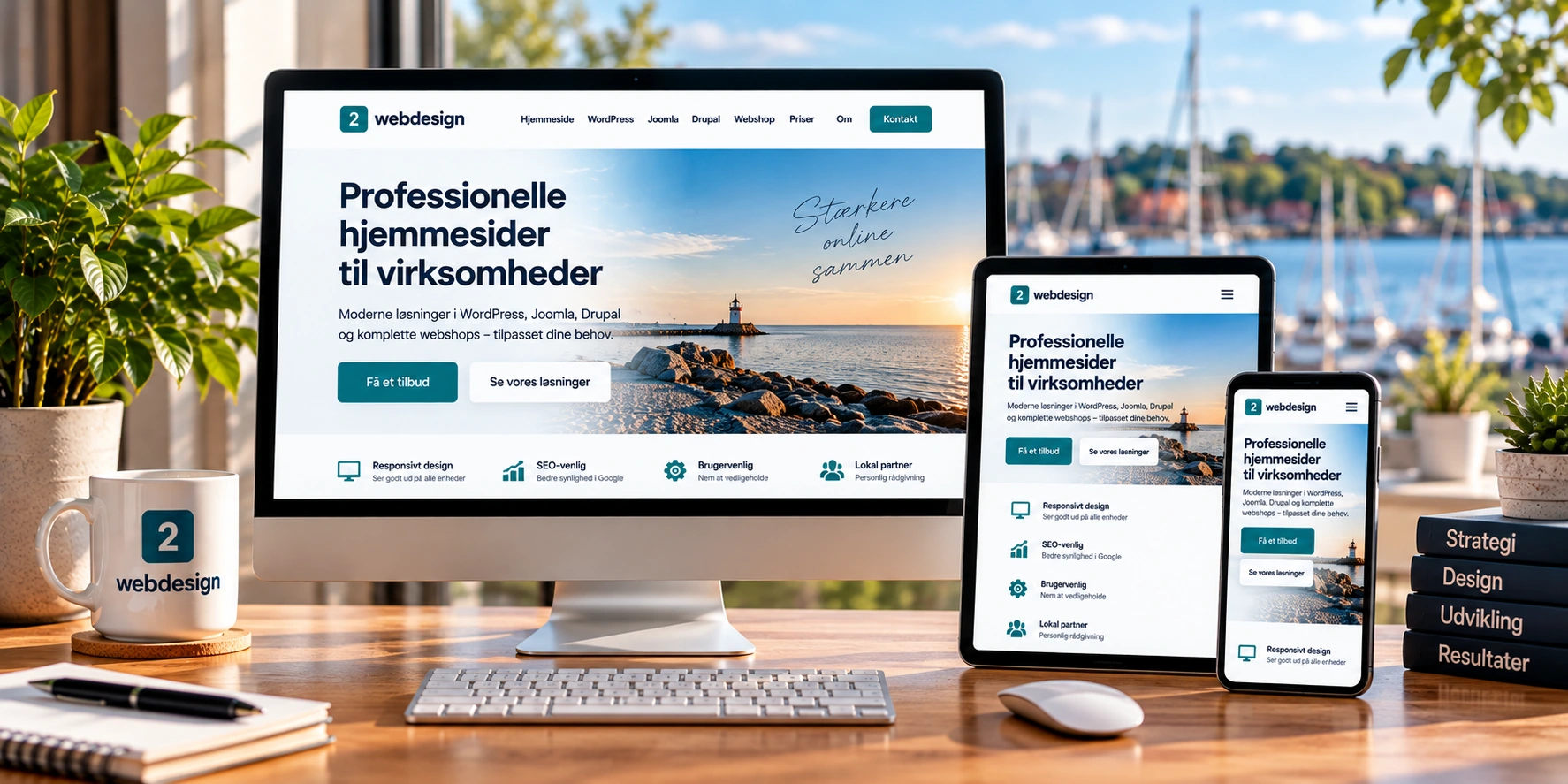 AI-illustration med detaljer om Webdesign og hjemmesider til virksomheder